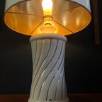 Hollywood Regency Lamp Xxl (71 Cm) , Italiaans Design Jaren 70 -80 , Keramiek En Messing , Goudkl thumbnail 6