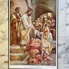 Vintage Religieuze Print Op Karton: “ The Wonderful Healer “ thumbnail 3