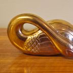 Vintage Zware Messing Zwanen Zwaan Vogels Beelden thumbnail 14