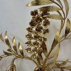 Large Italian Floral Gilded Gold Wall Lamp , 1970’S thumbnail 24