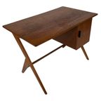 Vintage Bureau Werkplek Compact Design Vrijstaand Jaren 60 thumbnail 3