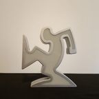Keith Haring La Linea Lamp Osvaldo Cavandoli Zilver (nieuw In Originele Verpakking) thumbnail 11