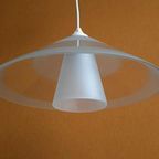 Massive Hanglamp, Dubbele Glazen Kap, Geruwd Melkglas thumbnail 10