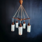 Plafondlamp Teakhout En Melkglas thumbnail 2
