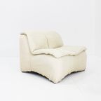 Vintage Italiaanse Altana Design Fauteuil 1970s Beige Linen thumbnail 3