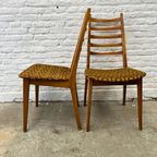 6X Vintage Houten Eetkamerstoelen Met ‘Ladder’ Rugleuning thumbnail 3