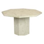 Vintage Achthoekige Eettafel Travertin Natuursteen Italië Jaren 70 thumbnail 15