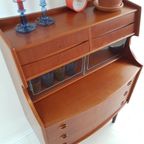 Vintage Deense Secretaire Teak Arne Vodder Kast Bureau thumbnail 3