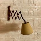 Vintage Houten Wandlamp / Schaarlamp Met Kapje 'aro Leuchten thumbnail 6