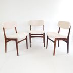 3 Palissander Stoelen Eettafel Crème Teddy Stof | Danish thumbnail 10