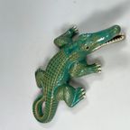 Groot Vintage Keramieken Beeld Van Krokodil, Italie 1970's thumbnail 5