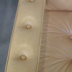 Leuke Set Zweedse Vintage Design Fauteuils Van G Möbel Cremé/ Beige Leer En Donker Hout thumbnail 15