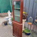 Klassiek Hoek Vitrine, Servies Kast Afm. 47 X 47cm En 185cm thumbnail 3