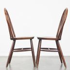 Set Van 4 Vintage Houten Windsor Spijlen Stoelen Uit De Jaren ’70 In Engelse Stijl thumbnail 4