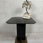 Hollywood Regency Coffee Table / Side Table Black And Gold thumbnail 3