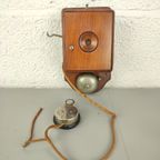 Antieke Houten Wandtelefoon thumbnail 4
