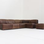 Vintage De Sede Ds15 Bruin Leer Modulair Sofa 1970S thumbnail 9