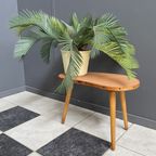 Pink Leatherette Kidney Shaped Plant Table 1960S thumbnail 2