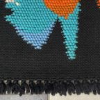 Wall Rug With Fish Decor 1960 100% Wool Old Store Stock thumbnail 9