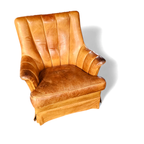 Sheep Leather Club Chair 1970s With Magazine Holder thumbnail 21