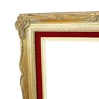 Vintage Vergulde Lijst Barok Stijl Rood Fluweel Klassiek 65x55cm thumbnail 10