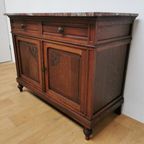 Vintage Frans Dressoir Commode, Ladekast Badkamermeubel Met Marmer Blad 201 thumbnail 8