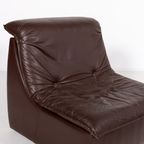 Pair Of Vintage Italian Design Brown Leather Lounge Chairs / Fauteuils , 1980’S thumbnail 8