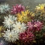 Paul Henry Schouten "Stilleven Met Bloemen". Olieverf Op Paneel. thumbnail 4