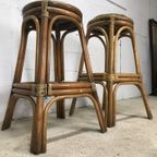 Vintage Tiki Bar Kruk / Tabouret 2 Stuks thumbnail 2