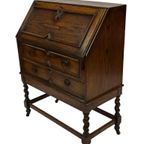 Antieke Secretaire Met Gedraaide Poten Jaren 50 Design thumbnail 12