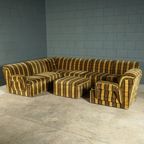 Midcentury Modulaire Zithoek/zitgroep – Velours – Jaren 70 thumbnail 3