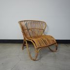 Rattan Loungechair By Rohé, 1950. thumbnail 2