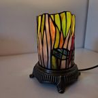 Vintage Glas In Lood Lamp Libelle Tiffany Stijl Lamp thumbnail 4