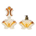 Art Deco Stijl Amberkleur Parfum Toiletset Boudoir Bleikristal thumbnail 6