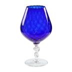 Blauw Glas Snifter Vaas Brandy Cognac Kobalt Empoli Italy 33Cm thumbnail 5