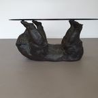 Well Detailed Bronze Bear Coffee Table Frame. thumbnail 5