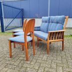 Vintage Eetkamerset - 3 Stoelen Pj Denmark + 1 Bankje Schou Andersen thumbnail 3