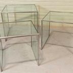 Vintage Glas En Chrome Mimiset Nesting Tables thumbnail 9