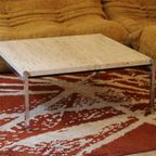 Salontafel Van Travertijn En Chroommetaal, 1970 thumbnail 8