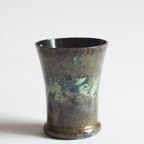 Vintage Iridised Blue Cobalt Glass Vase thumbnail 4