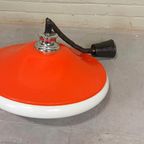 Vintage Space Age Ufo Pullout Hanglamp, Oranje En Wit thumbnail 4