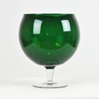Grote Vintage Groene Glazen ‘Brandy Glass’ Vaas Beker Mond Geblazen 26Cm thumbnail 6