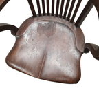 Antiek Engelse Mahonie Bureaustoel thumbnail 7