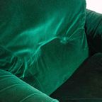 Plompe Postmoderne Italiaanse Lounge Banken In Diepgroene Flueel, 1970 thumbnail 15