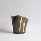 Vintage Modernist Embossed Copper Cachepot, 1950S. thumbnail 9