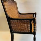 Antiek Eiken Fauteuil Met Rotan Webbing Zitting Uit 19E Eeuw thumbnail 13