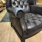 Gave Engelse Chesterfield Fauteuil Jenas Blauw Buttonseat thumbnail 4