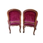 Franse Notenhouten Louis Xv Stijl Stoelen, Eind 19E Eeuw thumbnail 7