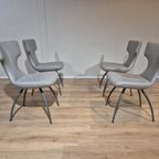 4x Leolux Callas-eetkamerstoelen - Grijs - Leder-nieuwstaat thumbnail 11