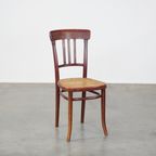 Originele Vintage Thonet Design Bistro Stoel Met Gematte Zitting thumbnail 7